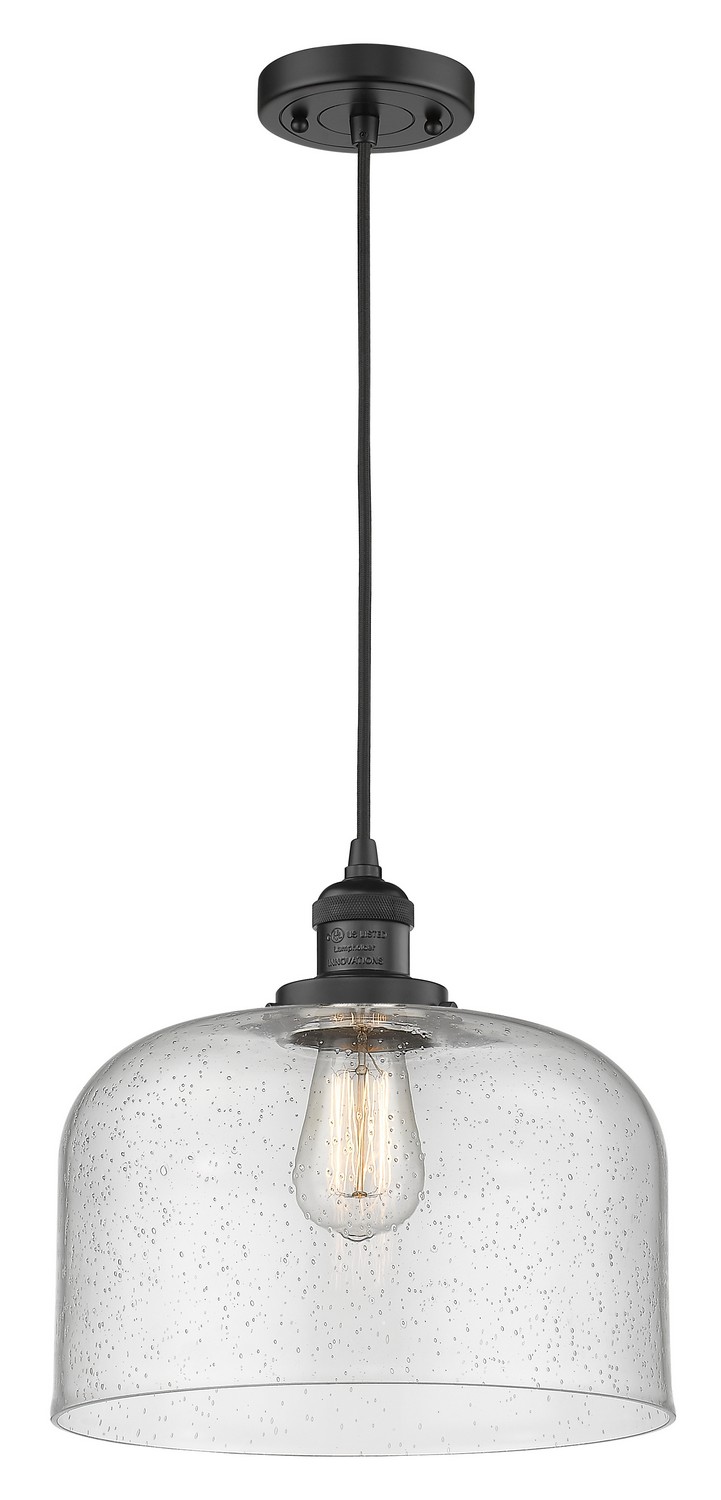 LED Mini Pendant by Innovations - Franklin Restoration Collection, Matte Black Finish - 201C-BK-G74-L-LED