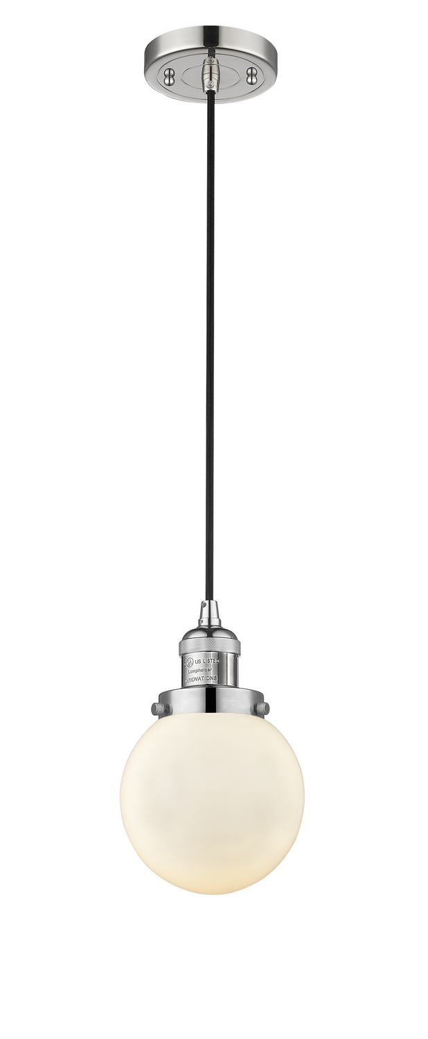 One Light Mini Pendant by Innovations - Franklin Restoration Collection, Polished Nickel Finish - 201C-PN-G201-6