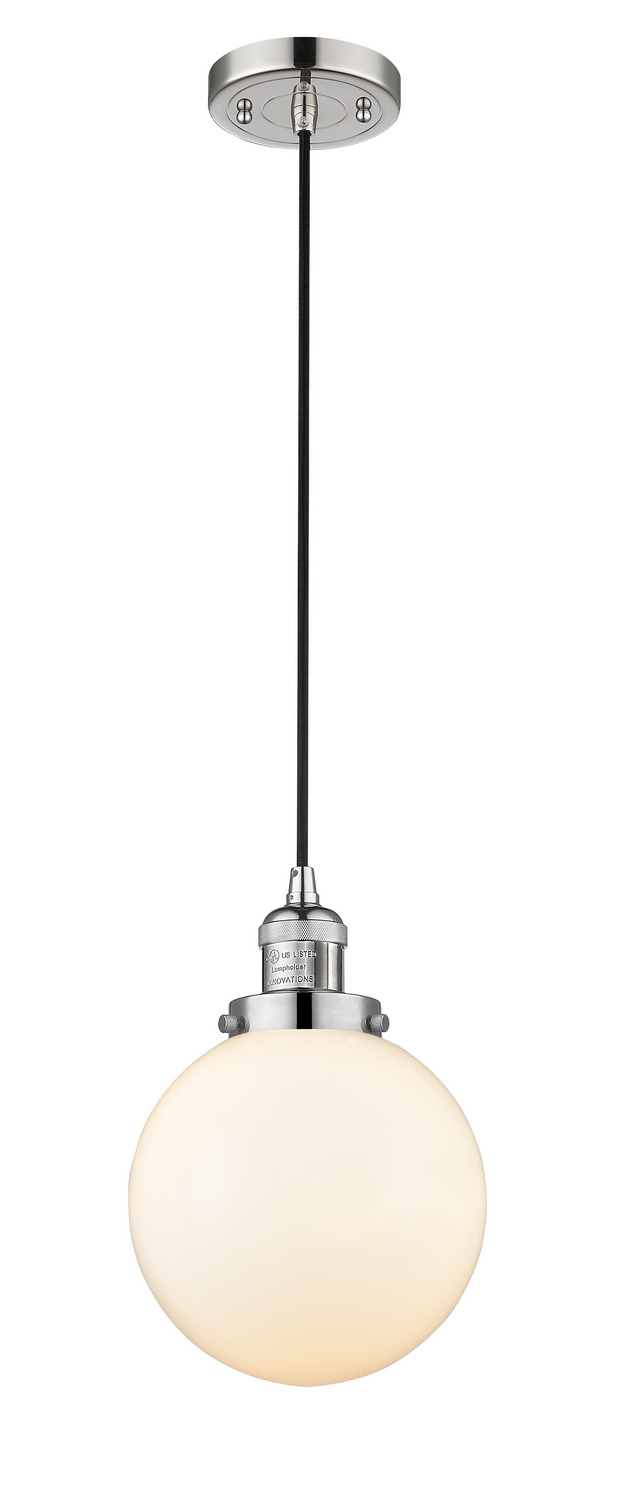 One Light Mini Pendant by Innovations - Franklin Restoration Collection, Polished Nickel Finish - 201C-PN-G201-8