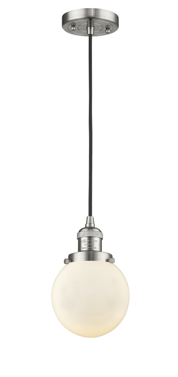 One Light Mini Pendant by Innovations - Franklin Restoration Collection, Brushed Satin Nickel Finish - 201C-SN-G201-6