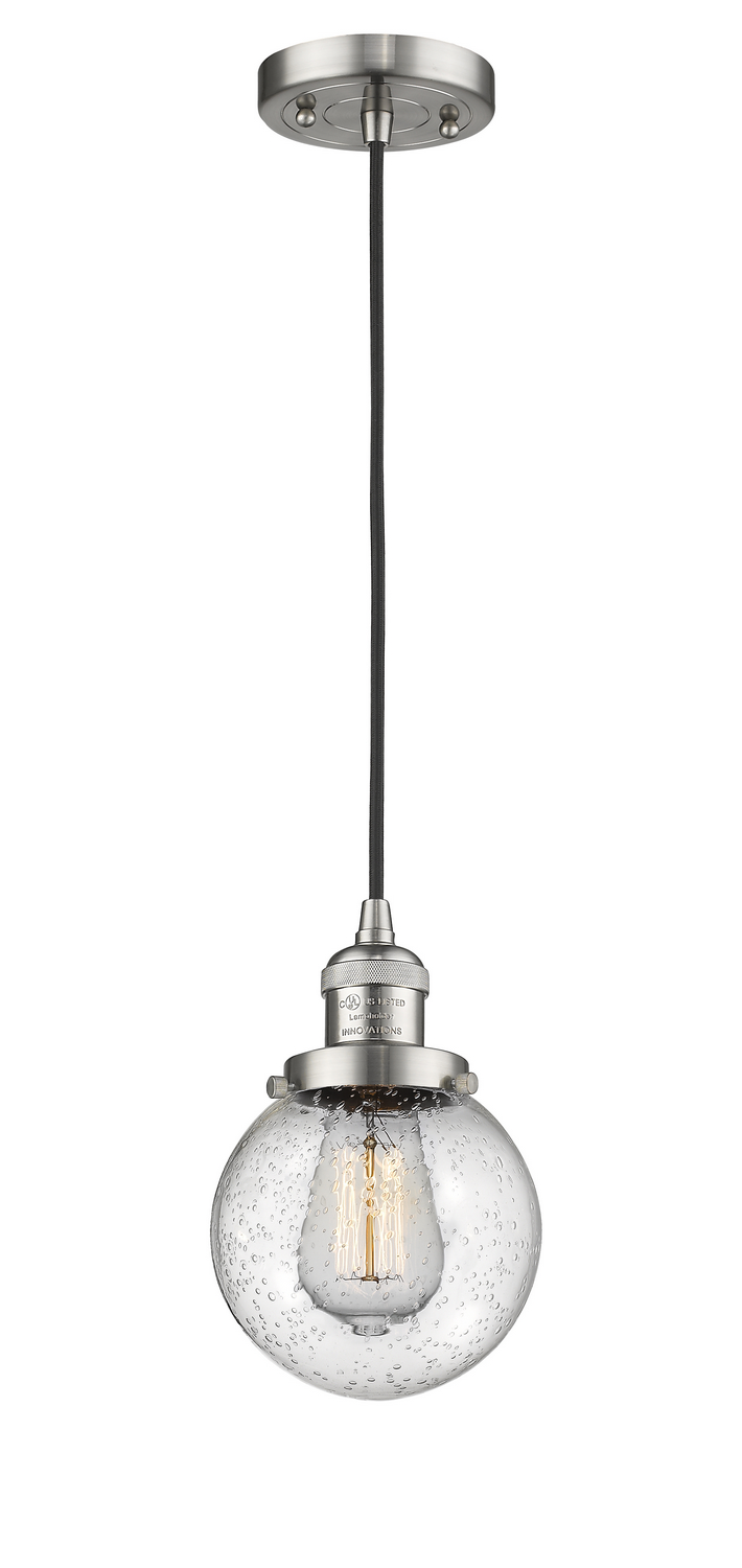 One Light Mini Pendant by Innovations - Franklin Restoration Collection, Brushed Satin Nickel Finish - 201C-SN-G204-6