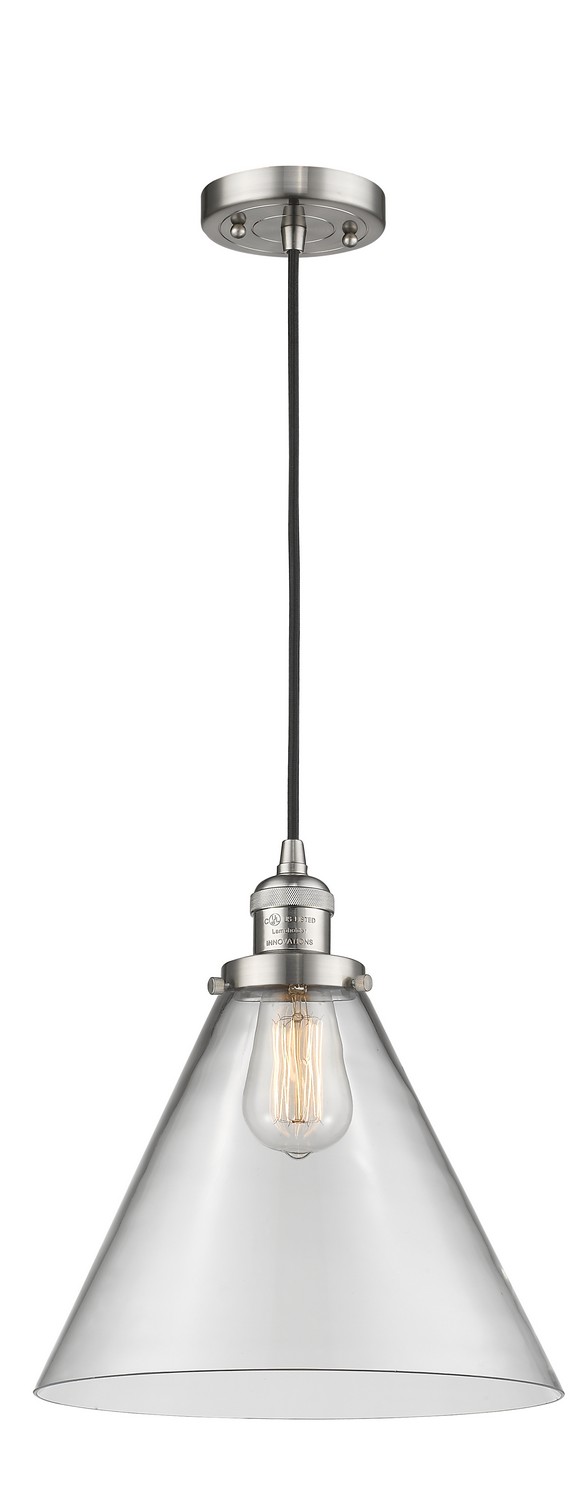 One Light Mini Pendant by Innovations - Franklin Restoration Collection, Brushed Satin Nickel Finish - 201C-SN-G42-L