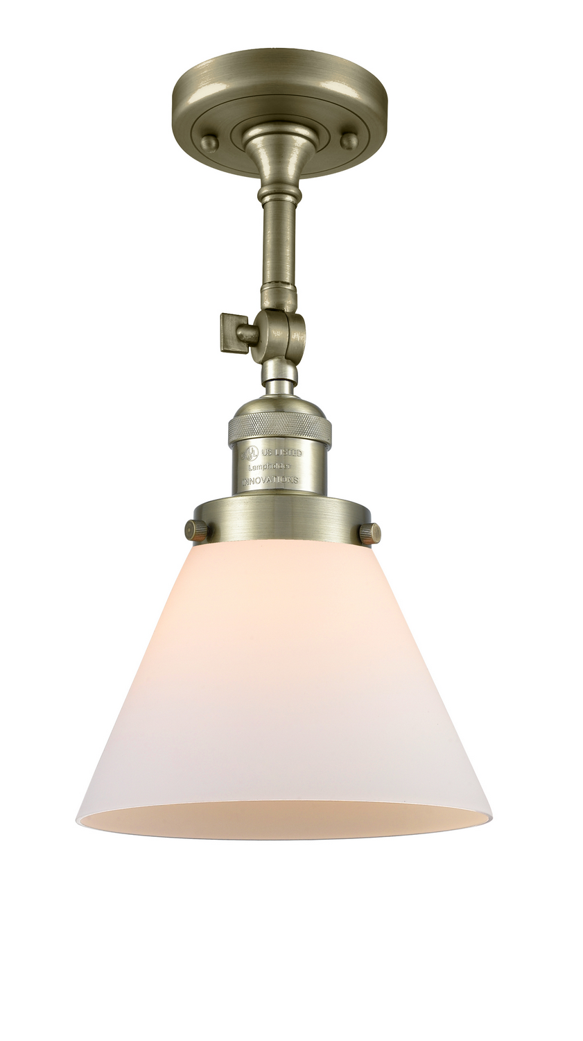 One Light Semi-Flush Mount by Innovations - Franklin Restoration Collection, Antique Brass Finish - 201F-AB-G41