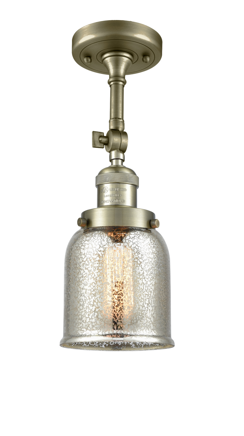 LED Semi-Flush Mount by Innovations - Franklin Restoration Collection, Antique Brass Finish - 201F-AB-G58-LED