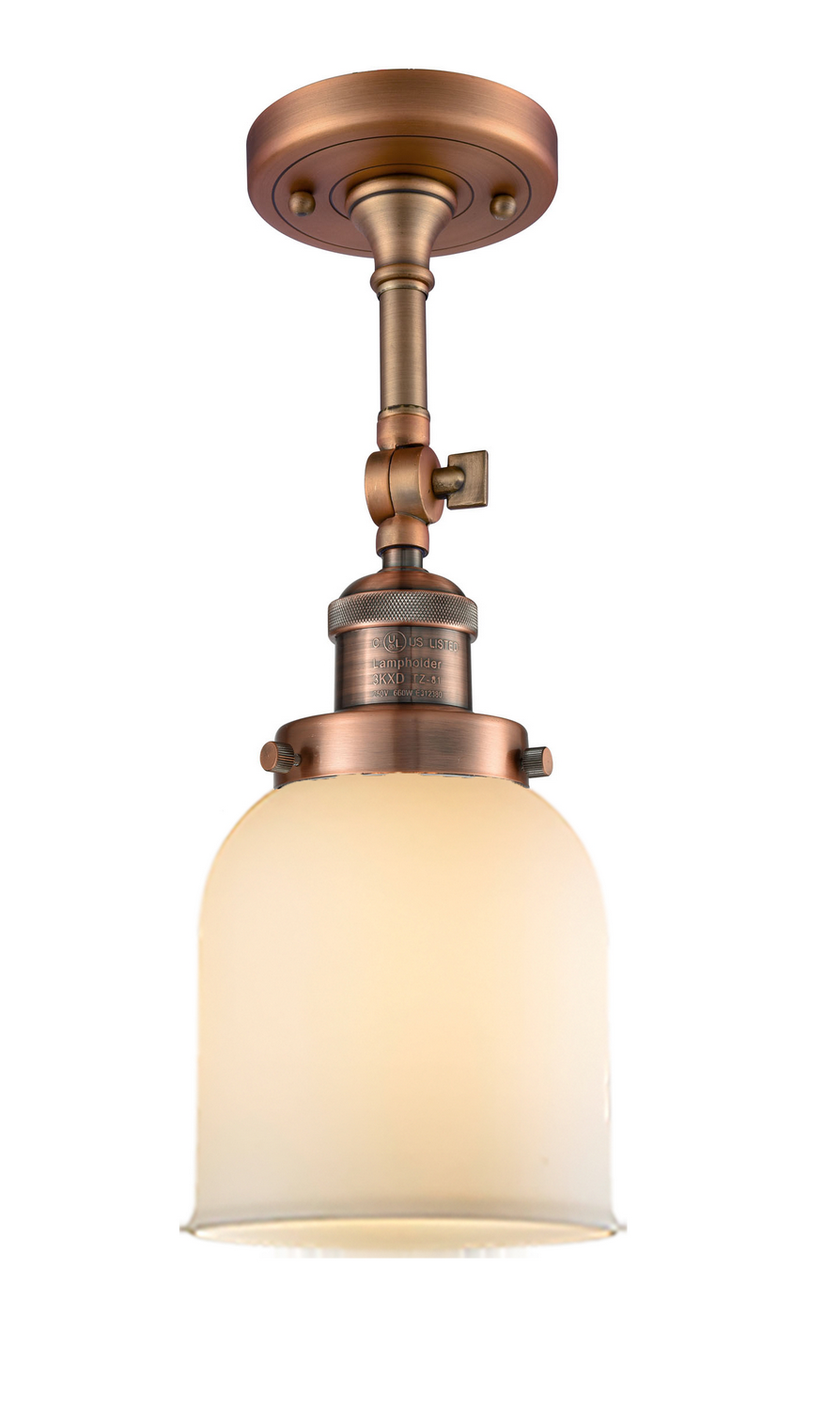 LED Semi-Flush Mount by Innovations - Franklin Restoration Collection, Antique Copper Finish - 201F-AC-G51-LED