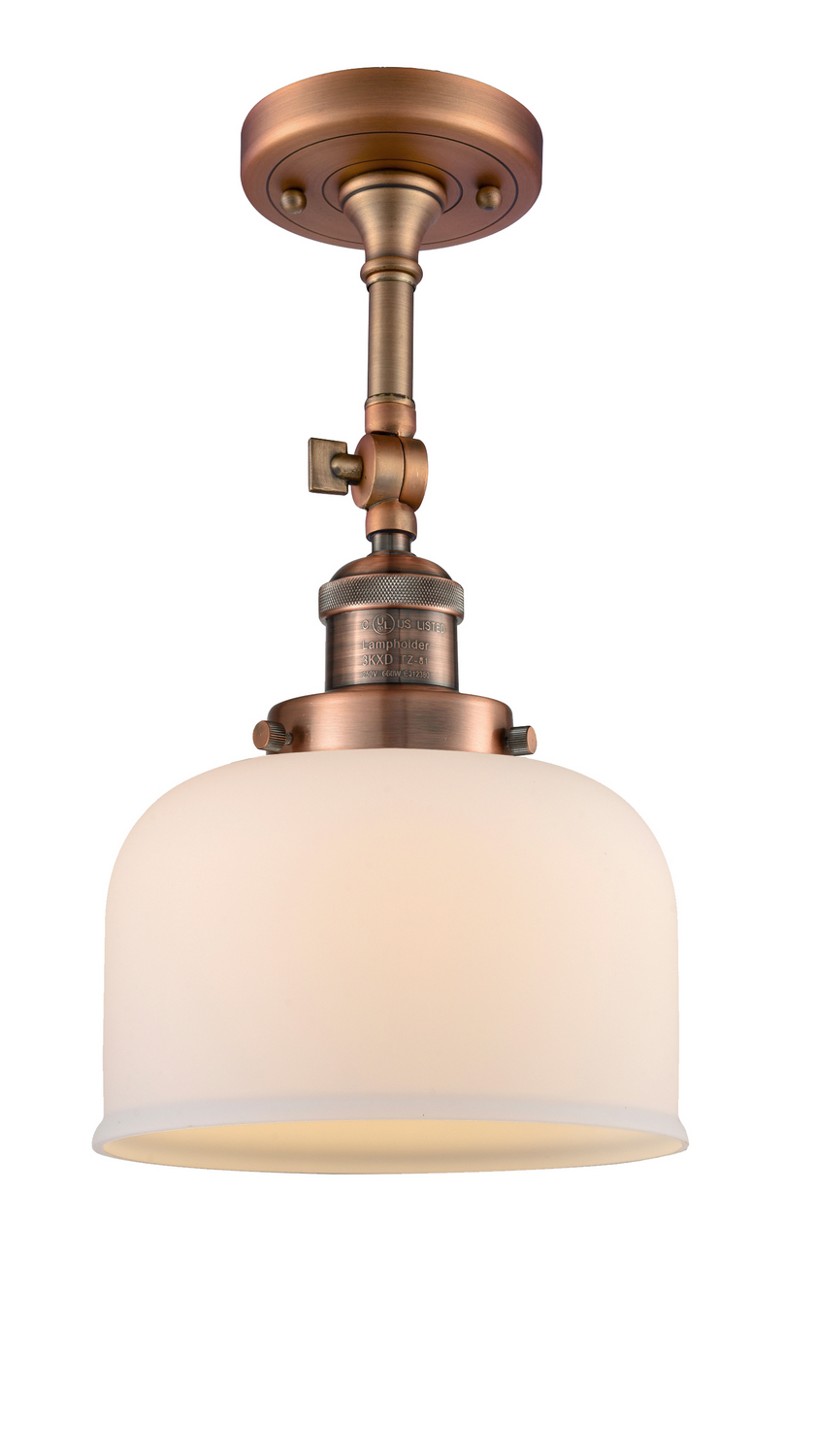 LED Semi-Flush Mount by Innovations - Franklin Restoration Collection, Antique Copper Finish - 201F-AC-G71-LED