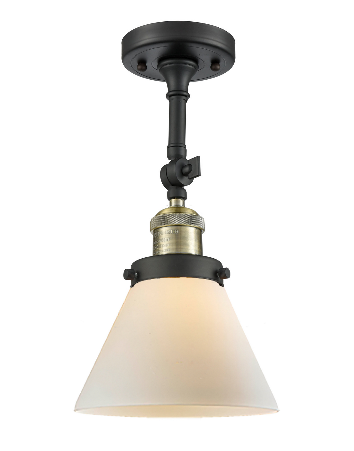 One Light Semi-Flush Mount by Innovations - Franklin Restoration Collection, Black Antique Brass Finish - 201F-BAB-G41