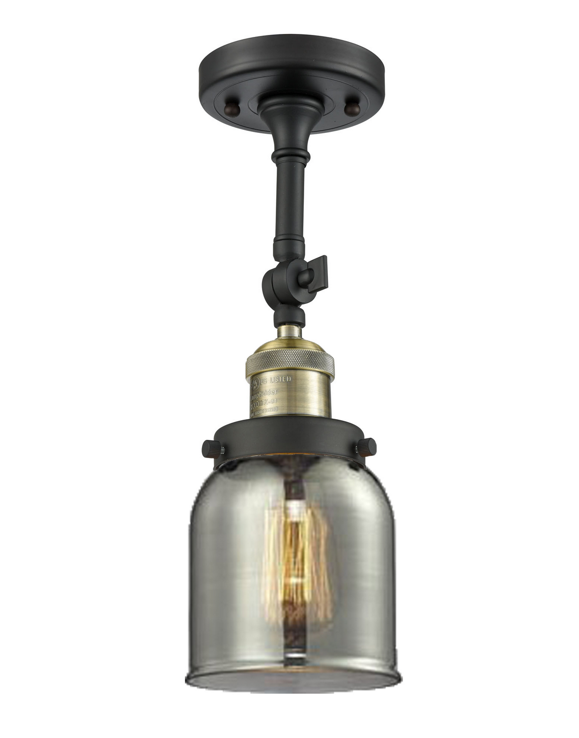 LED Semi-Flush Mount by Innovations - Franklin Restoration Collection, Black Antique Brass Finish - 201F-BAB-G53-LED