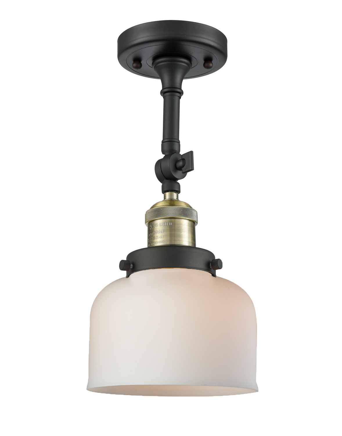 LED Semi-Flush Mount by Innovations - Franklin Restoration Collection, Black Antique Brass Finish - 201F-BAB-G71-LED