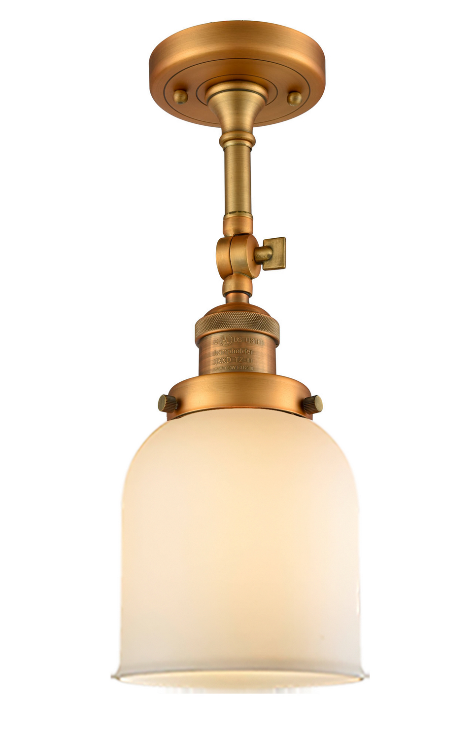 LED Semi-Flush Mount by Innovations - Franklin Restoration Collection, Brushed Brass Finish - 201F-BB-G51-LED