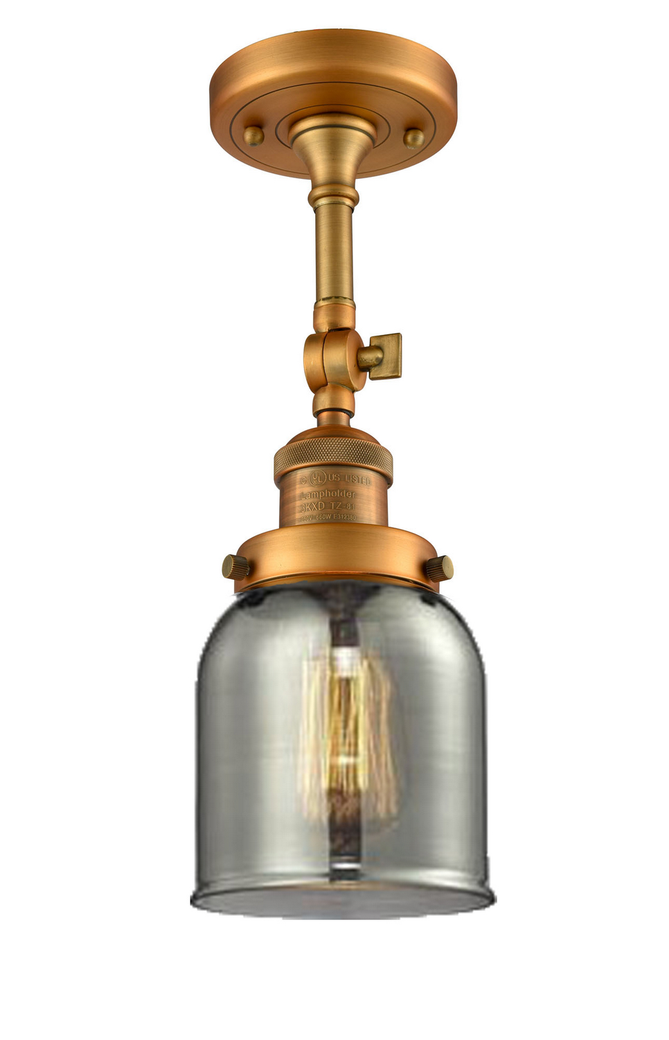 LED Semi-Flush Mount by Innovations - Franklin Restoration Collection, Brushed Brass Finish - 201F-BB-G53-LED