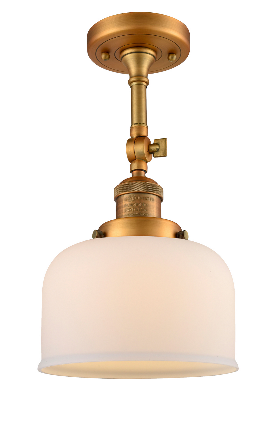 LED Semi-Flush Mount by Innovations - Franklin Restoration Collection, Brushed Brass Finish - 201F-BB-G71-LED