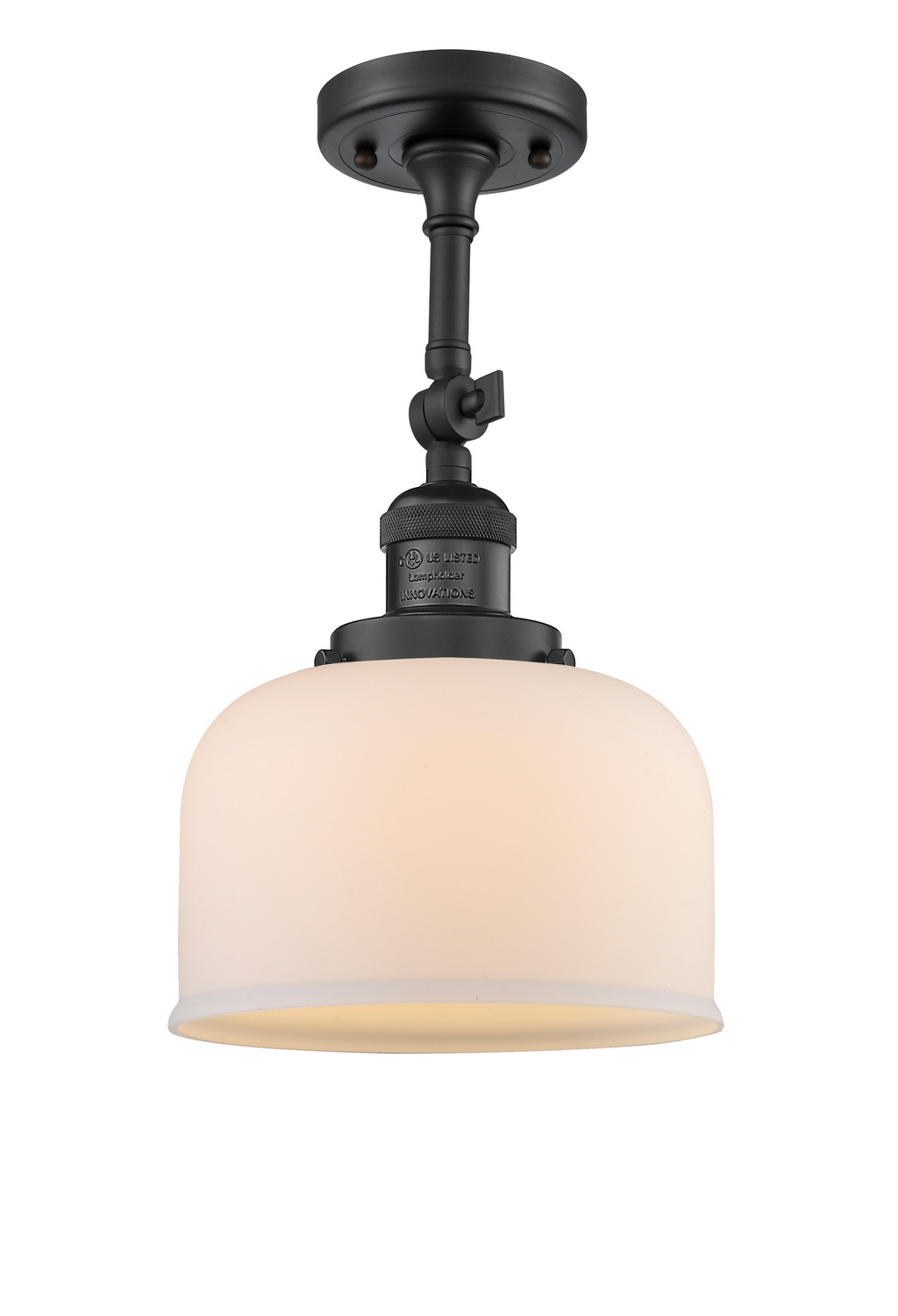 LED Semi-Flush Mount by Innovations - Franklin Restoration Collection, Matte Black Finish - 201F-BK-G71-LED