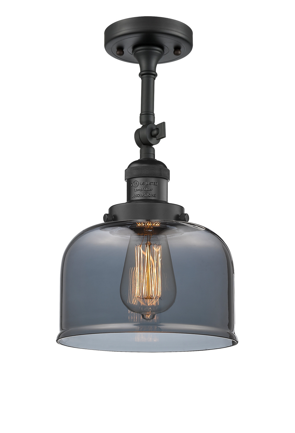 LED Semi-Flush Mount by Innovations - Franklin Restoration Collection, Matte Black Finish - 201F-BK-G73-LED