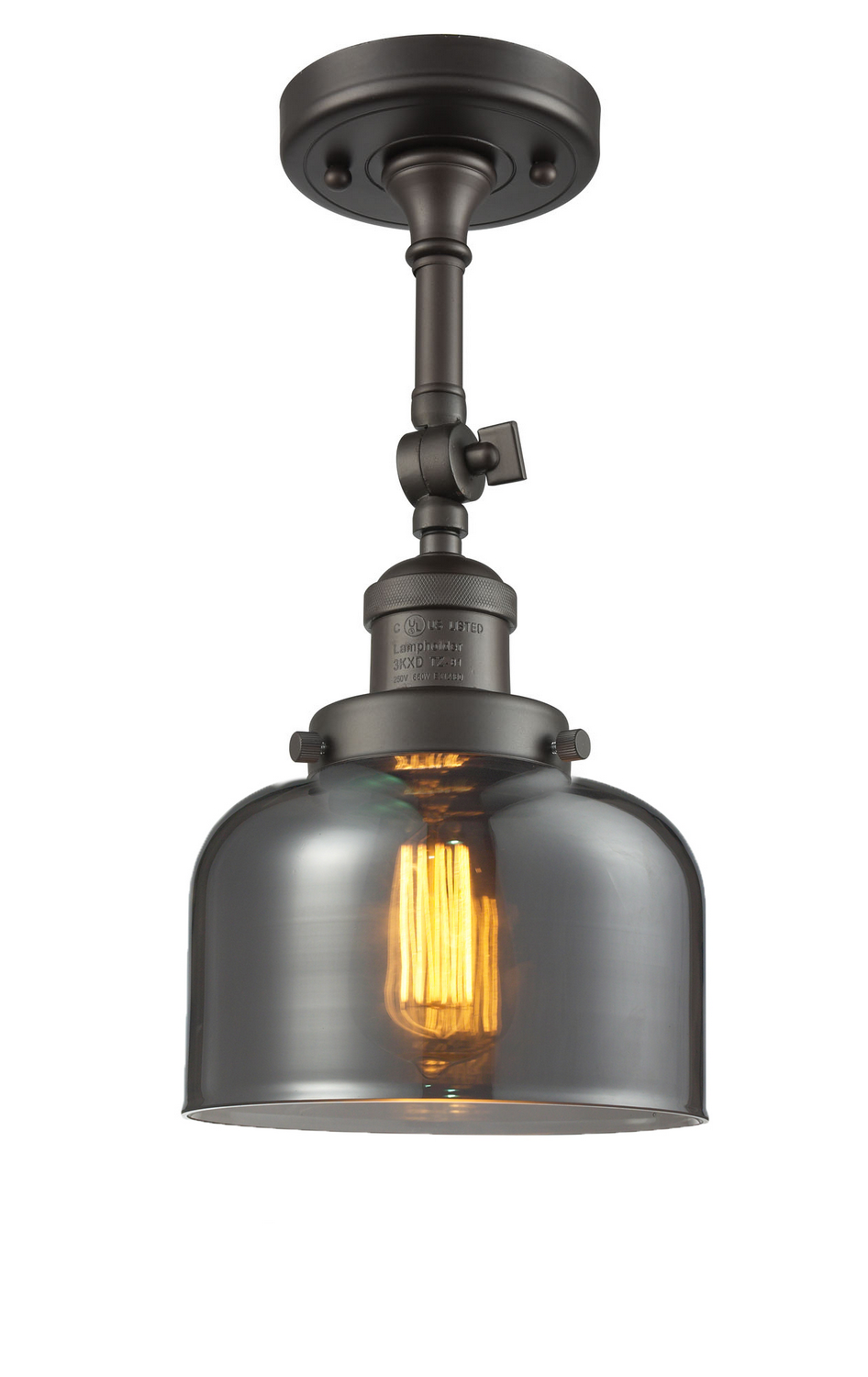 LED Semi-Flush Mount by Innovations - Franklin Restoration Collection, Oil Rubbed Bronze Finish - 201F-OB-G73-LED