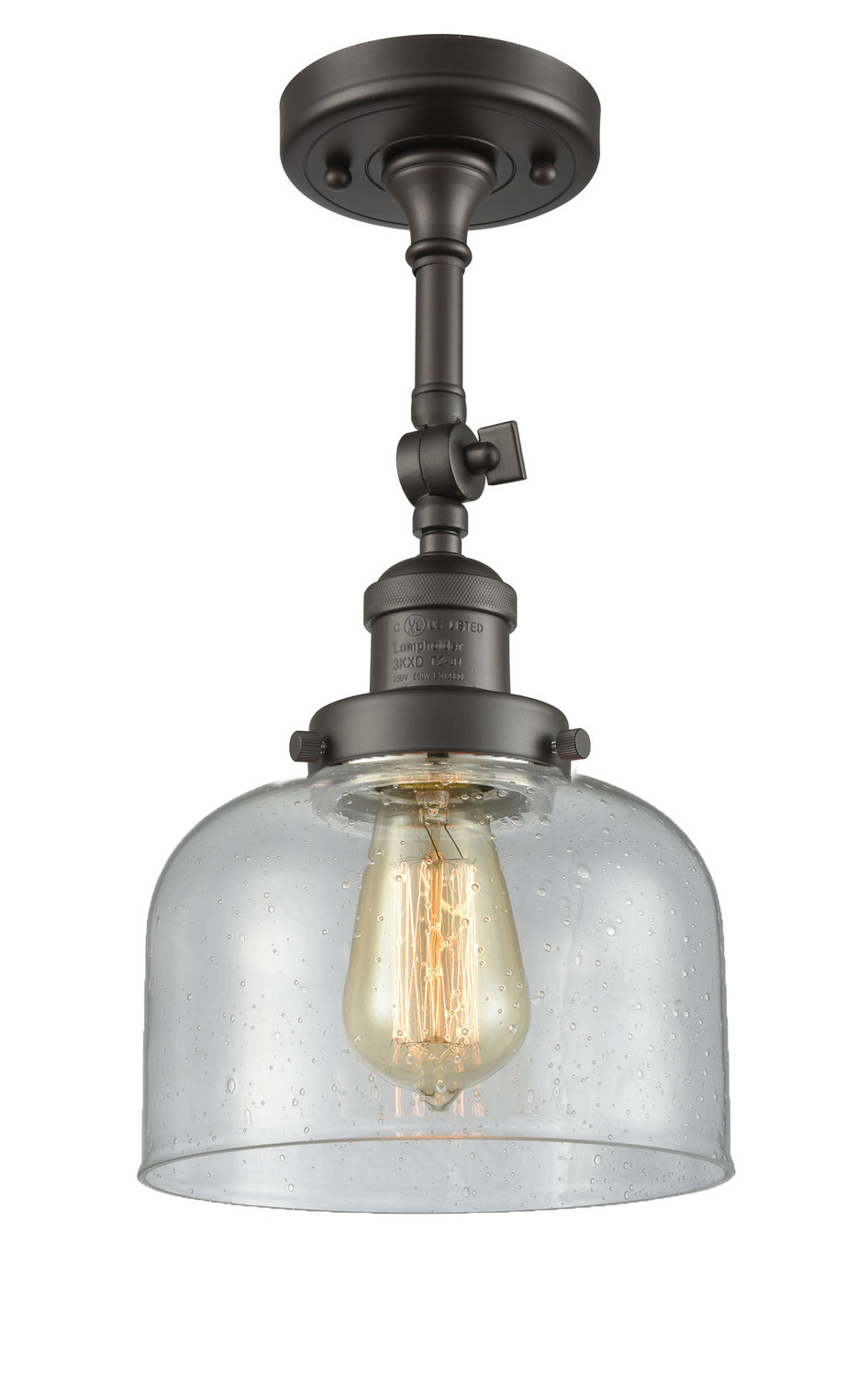 LED Semi-Flush Mount by Innovations - Franklin Restoration Collection, Oil Rubbed Bronze Finish - 201F-OB-G74-LED
