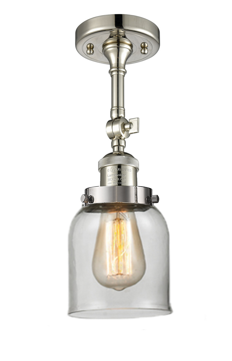LED Semi-Flush Mount by Innovations - Franklin Restoration Collection, Polished Nickel Finish - 201F-PN-G52-LED