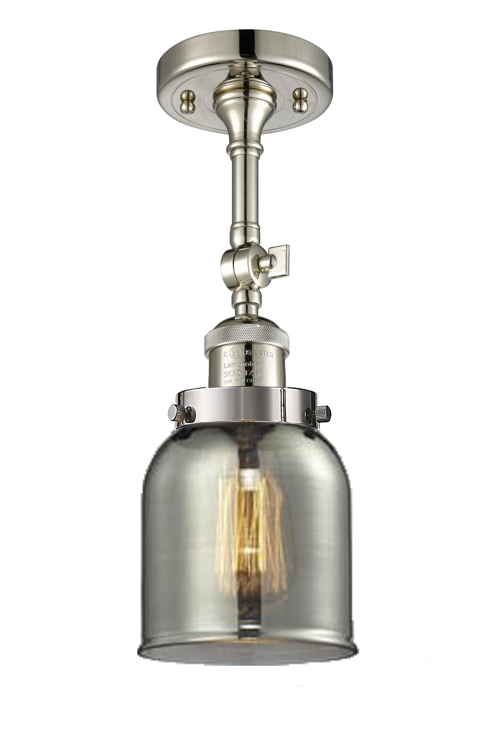 LED Semi-Flush Mount by Innovations - Franklin Restoration Collection, Polished Nickel Finish - 201F-PN-G53-LED