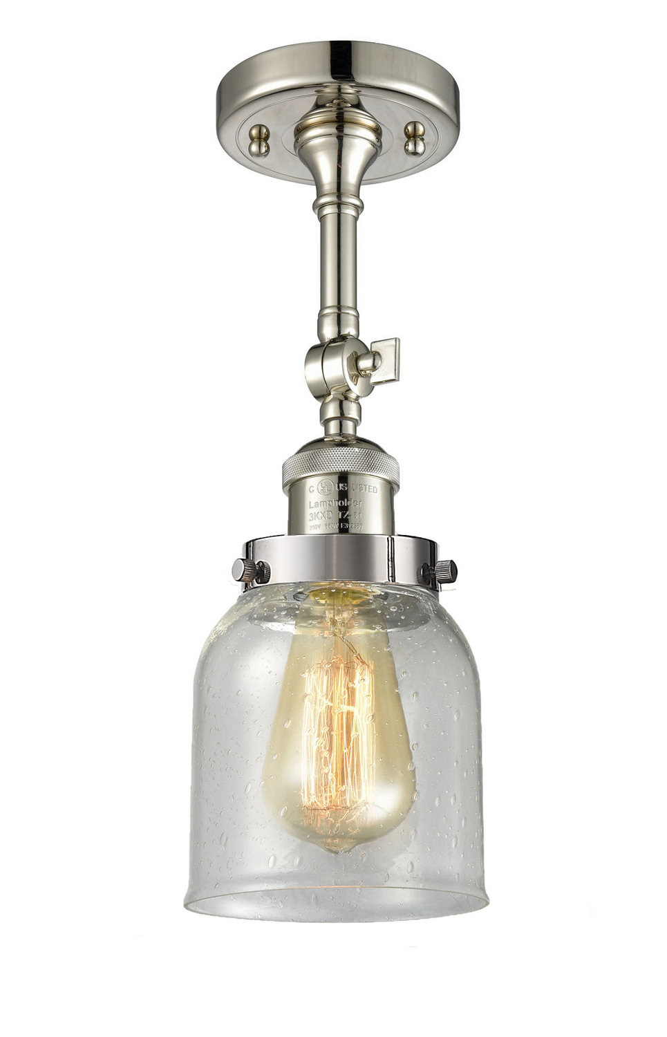 LED Semi-Flush Mount by Innovations - Franklin Restoration Collection, Polished Nickel Finish - 201F-PN-G54-LED