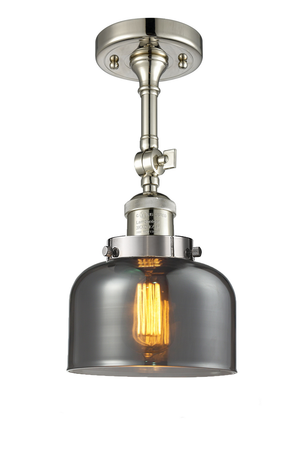 LED Semi-Flush Mount by Innovations - Franklin Restoration Collection, Polished Nickel Finish - 201F-PN-G73-LED