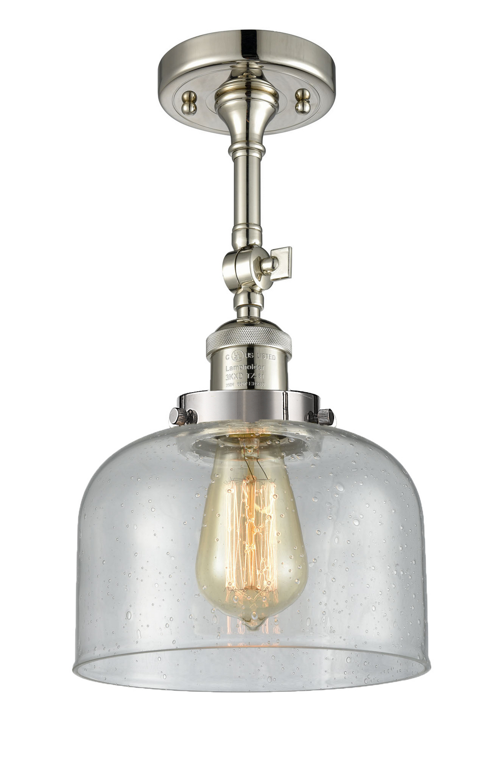 LED Semi-Flush Mount by Innovations - Franklin Restoration Collection, Polished Nickel Finish - 201F-PN-G74-LED