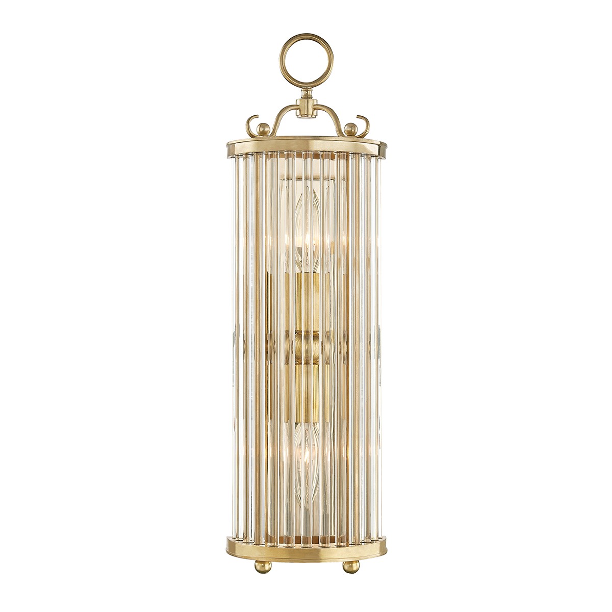 Hudson Valley Glass No.1 Two Light Wall Sconce in Aged Brass - MDS200-AGB