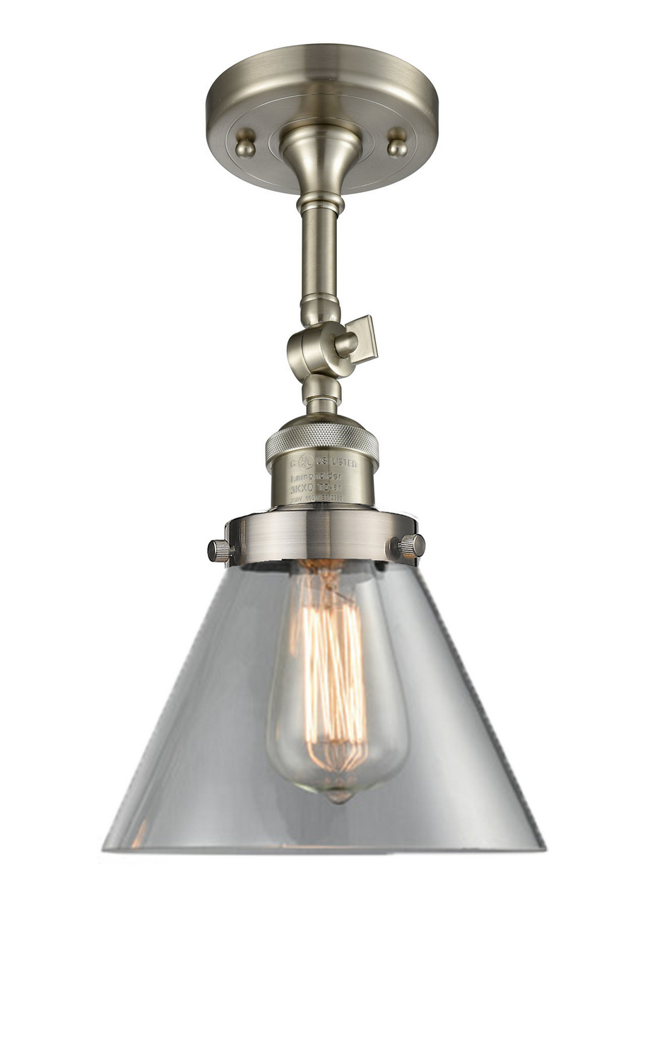 LED Semi-Flush Mount by Innovations - Franklin Restoration Collection, Brushed Satin Nickel Finish - 201F-SN-G42-LED