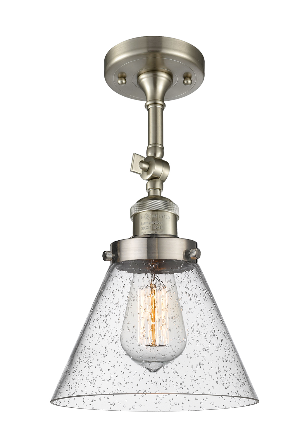 LED Semi-Flush Mount by Innovations - Franklin Restoration Collection, Brushed Satin Nickel Finish - 201F-SN-G44-LED