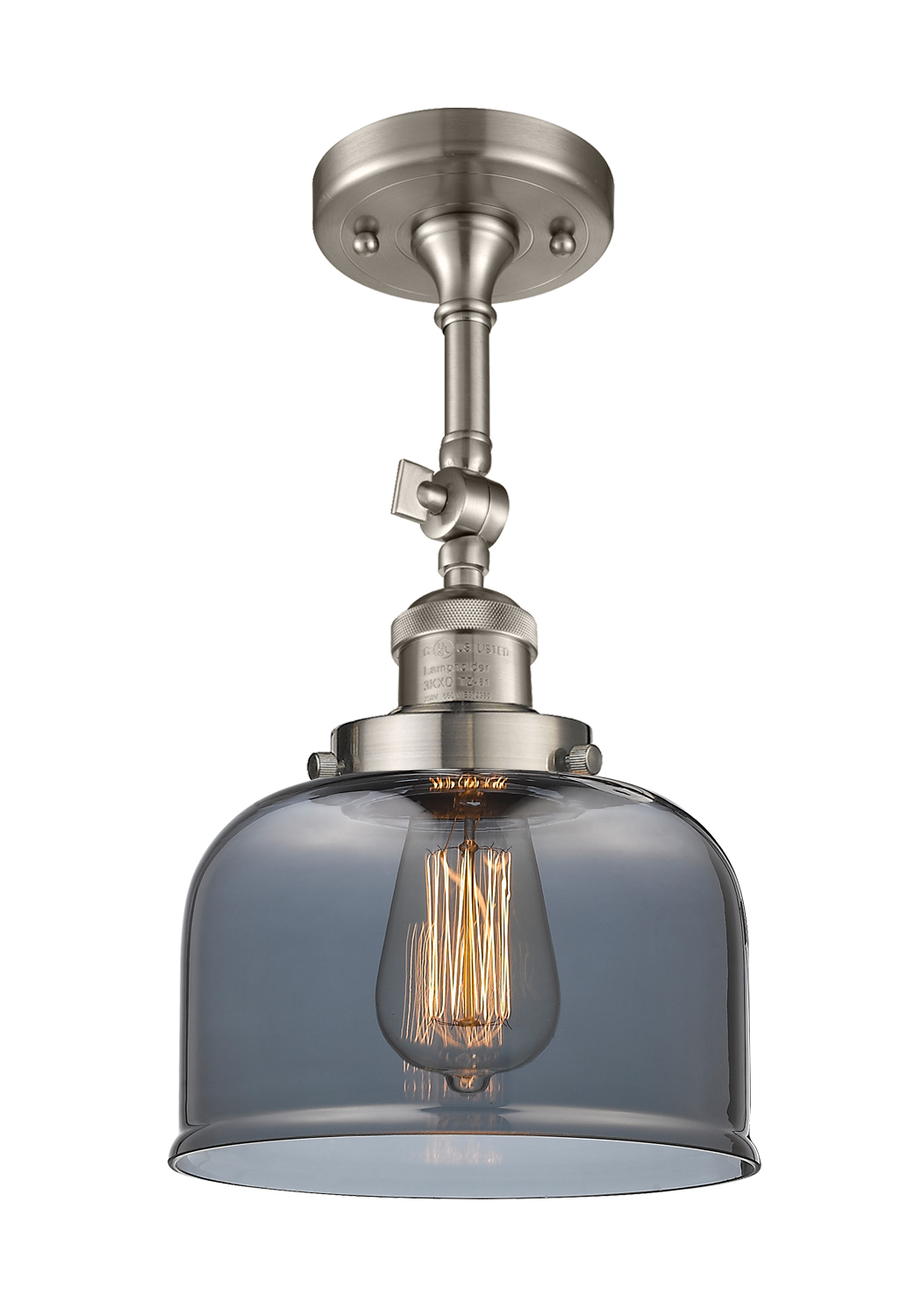 LED Semi-Flush Mount by Innovations - Franklin Restoration Collection, Brushed Satin Nickel Finish - 201F-SN-G73-LED