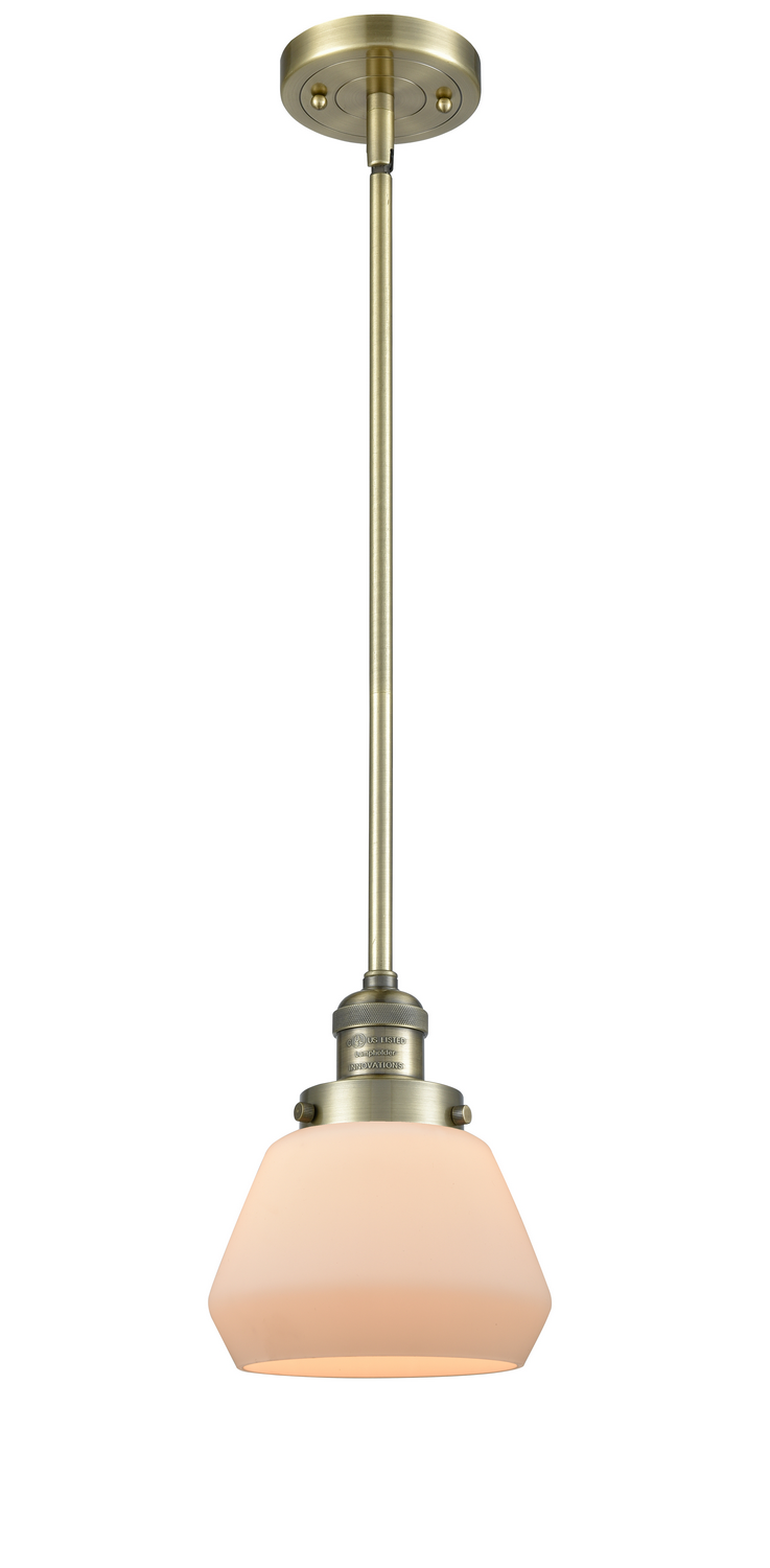 One Light Mini Pendant by Innovations - Franklin Restoration Collection, Antique Brass Finish - 201S-AB-G171