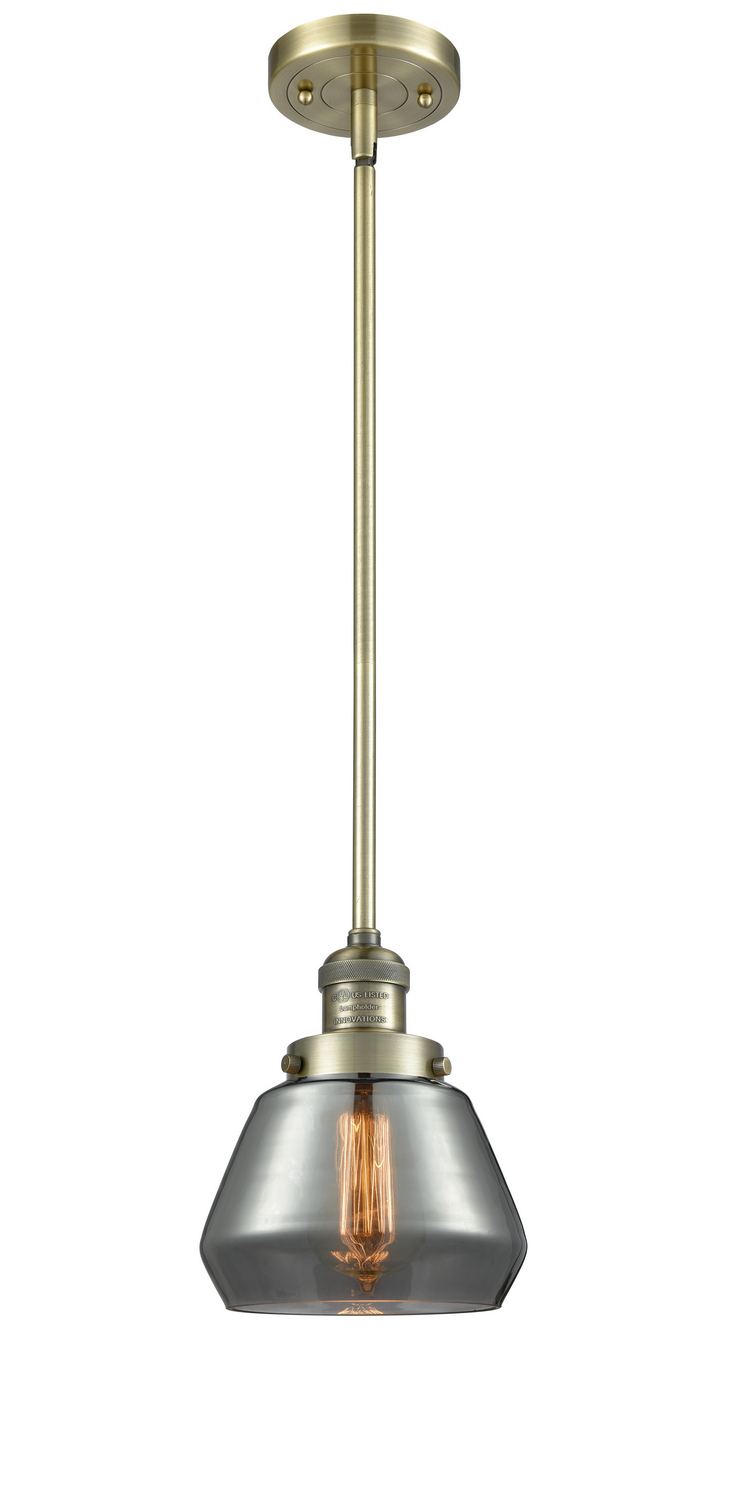 One Light Mini Pendant by Innovations - Franklin Restoration Collection, Antique Brass Finish - 201S-AB-G173