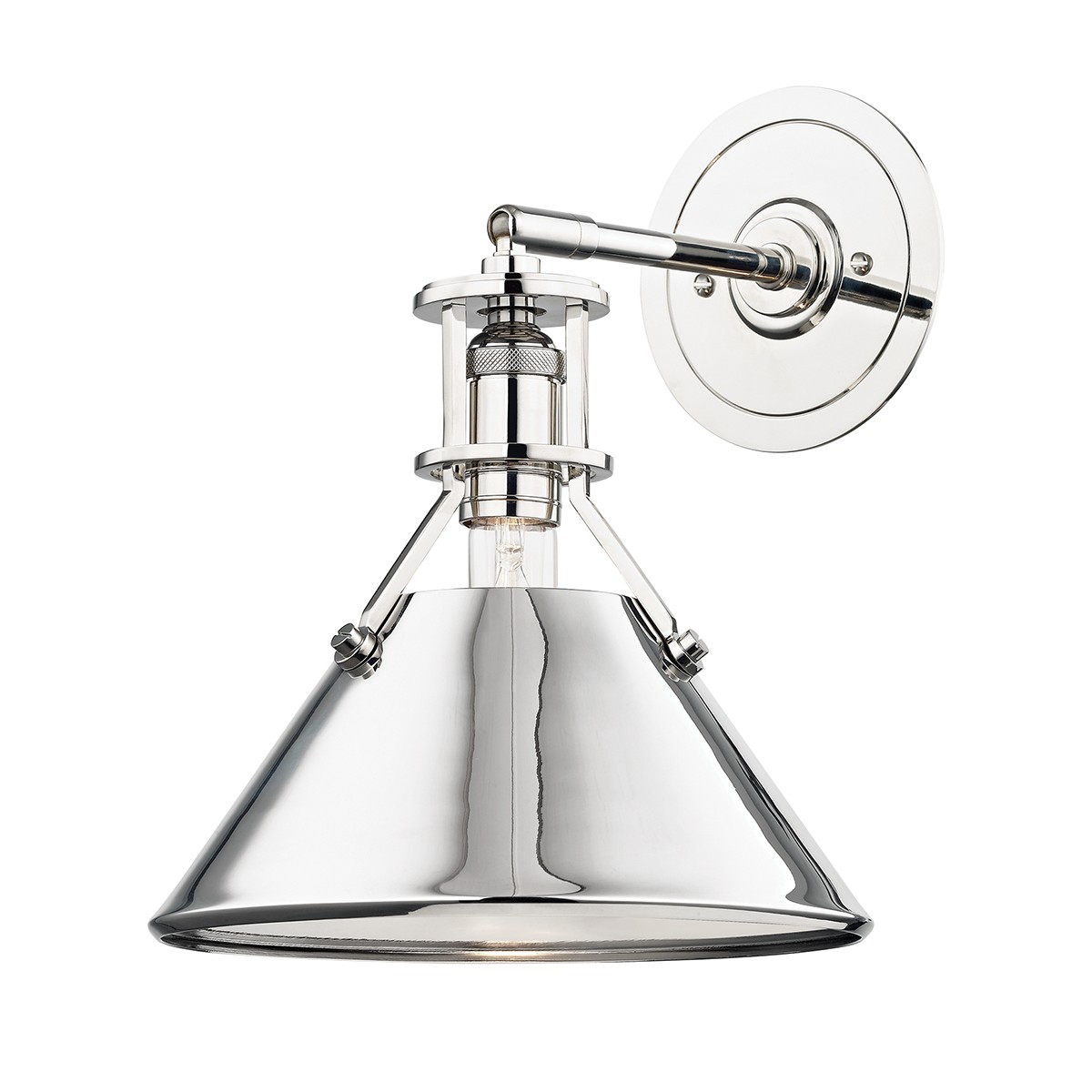 Hudson Valley Metal No.2 One Light Wall Sconce in Polished Nickel - MDS950-PN