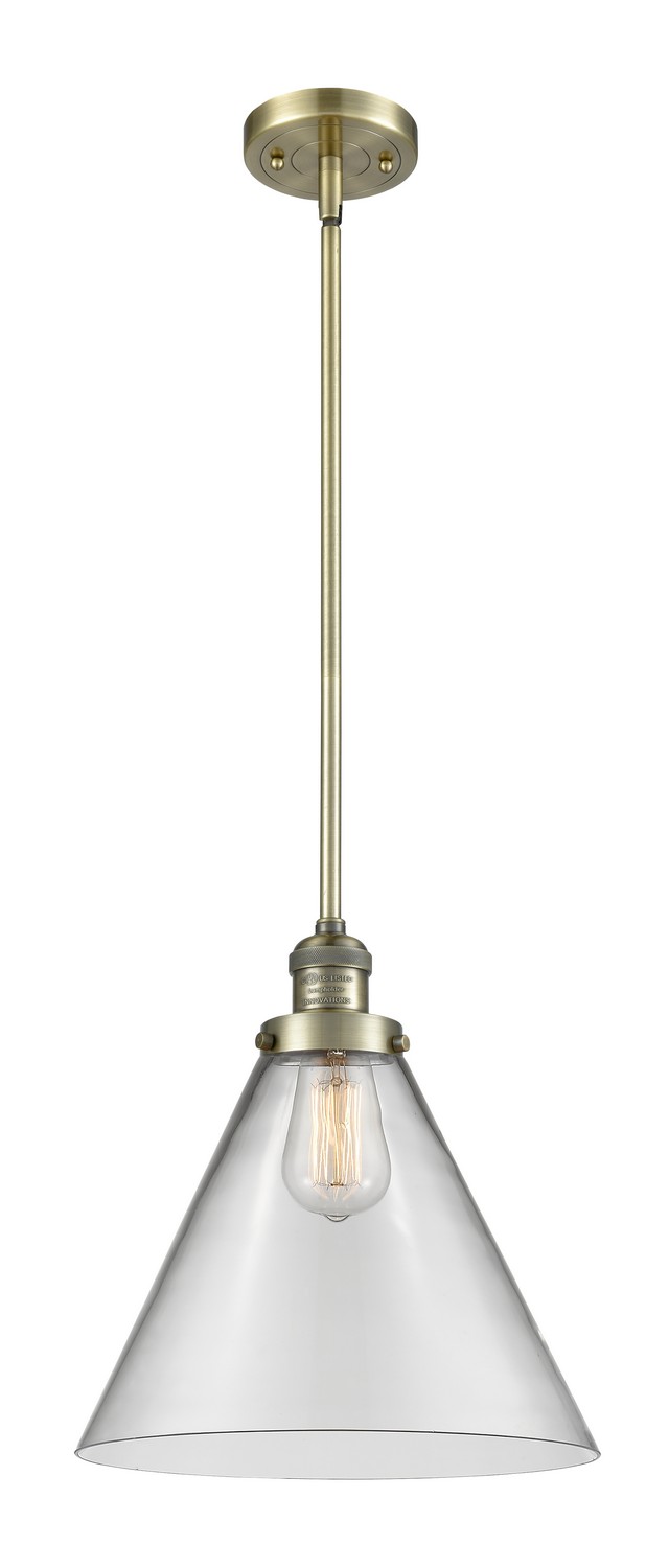 One Light Mini Pendant by Innovations - Franklin Restoration Collection, Antique Brass Finish - 201S-AB-G42-L