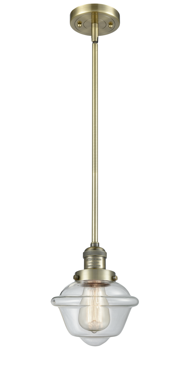 One Light Mini Pendant by Innovations - Franklin Restoration Collection, Antique Brass Finish - 201S-AB-G532