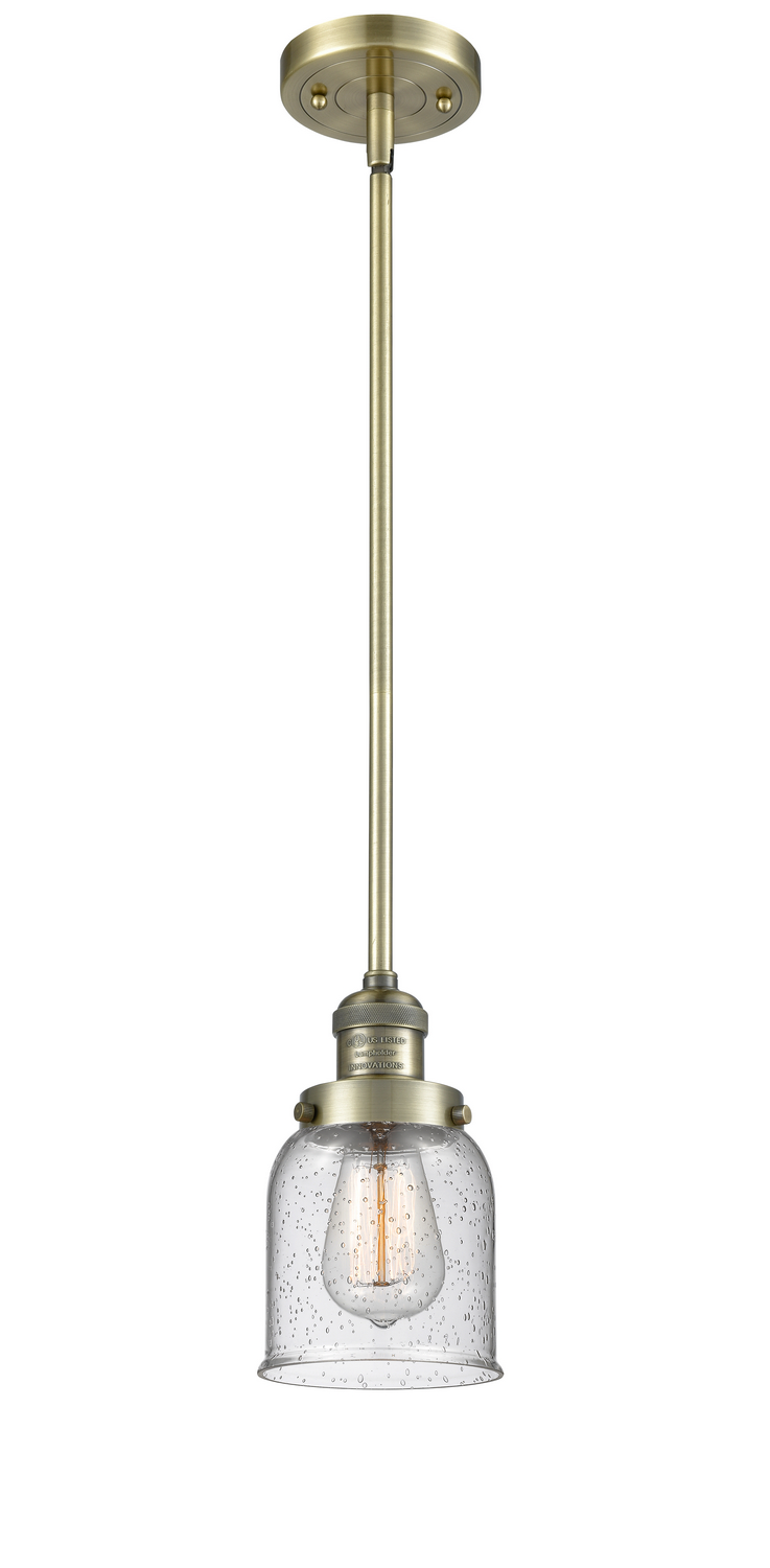 One Light Mini Pendant by Innovations - Franklin Restoration Collection, Antique Brass Finish - 201S-AB-G54