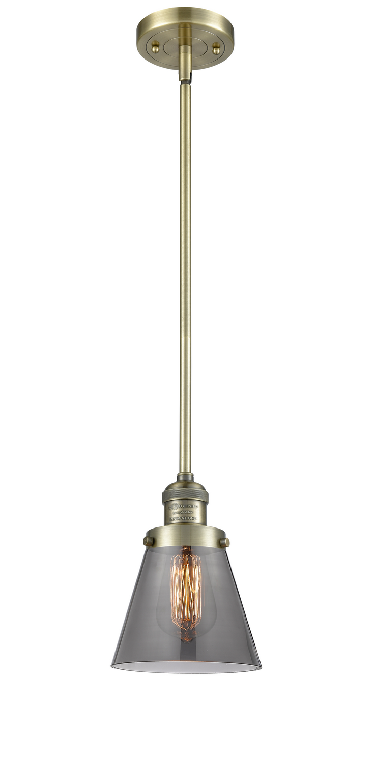 One Light Mini Pendant by Innovations - Franklin Restoration Collection, Antique Brass Finish - 201S-AB-G63