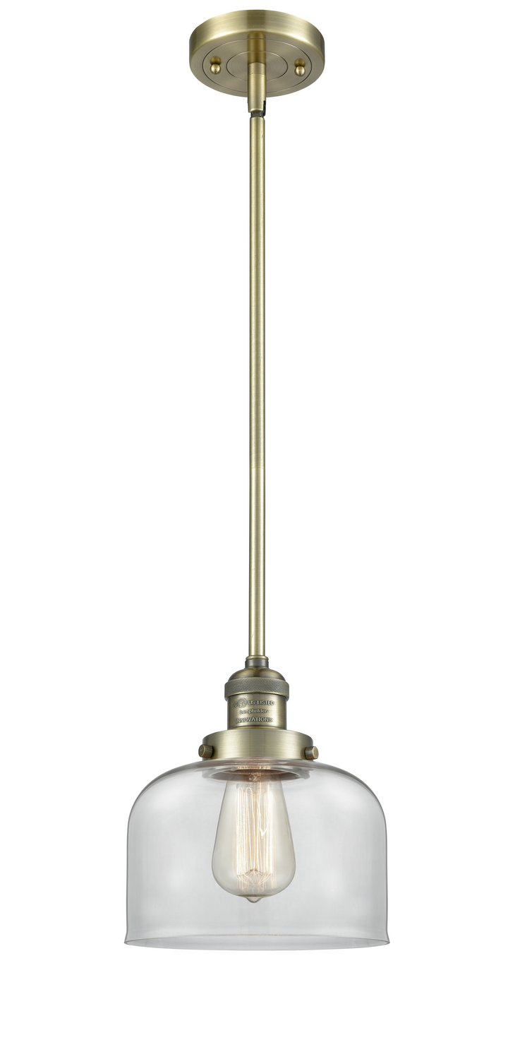 One Light Mini Pendant by Innovations - Franklin Restoration Collection, Antique Brass Finish - 201S-AB-G72