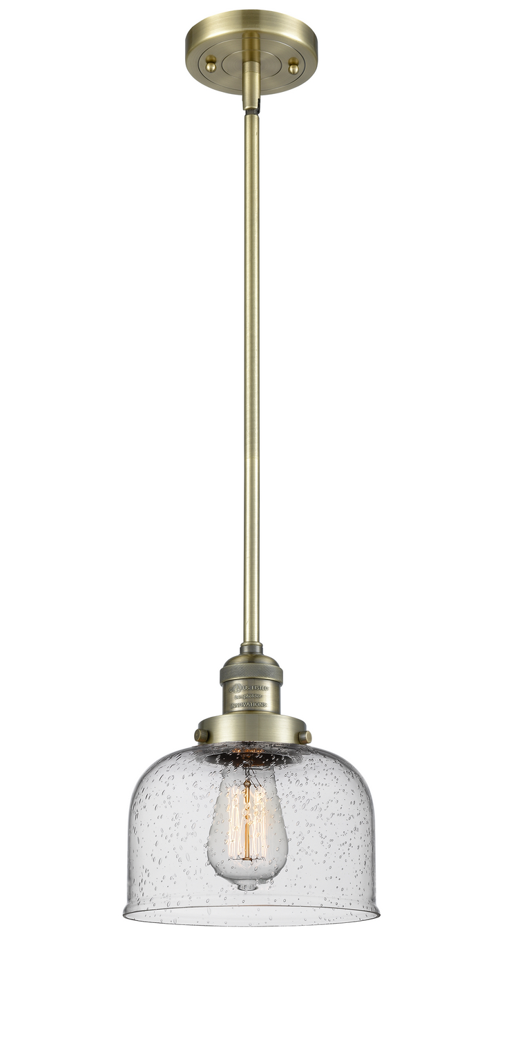 LED Mini Pendant by Innovations - Franklin Restoration Collection, Antique Brass Finish - 201S-AB-G74-LED