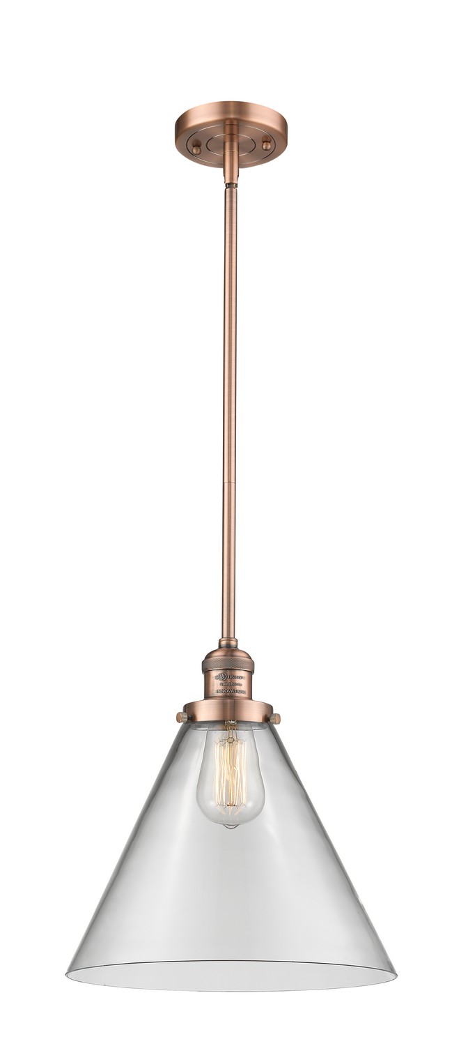 LED Mini Pendant by Innovations - Franklin Restoration Collection, Antique Copper Finish - 201S-AC-G42-L-LED