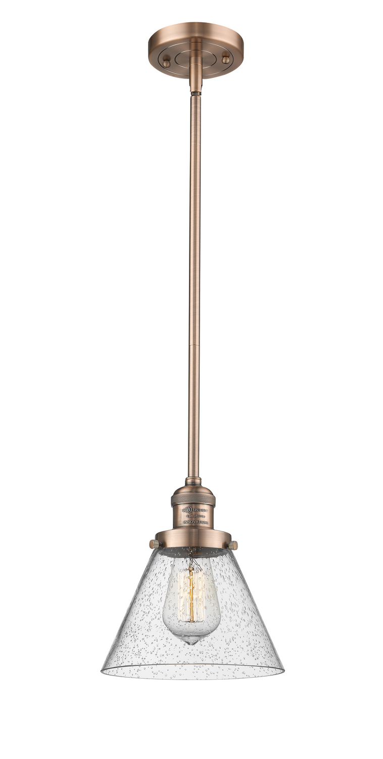 LED Mini Pendant by Innovations - Franklin Restoration Collection, Antique Copper Finish - 201S-AC-G44-LED