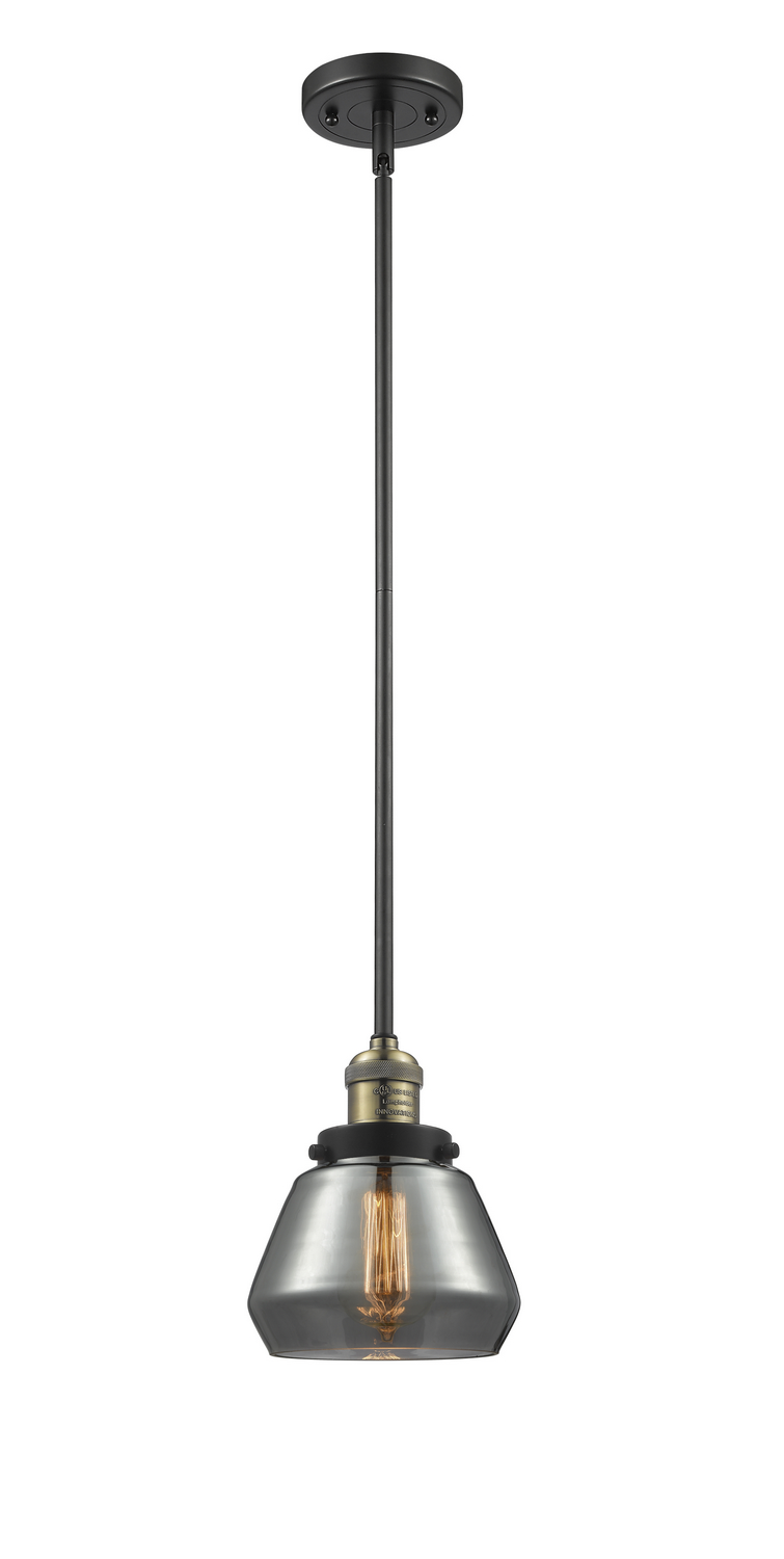 One Light Mini Pendant by Innovations - Franklin Restoration Collection, Black Antique Brass Finish - 201S-BAB-G173