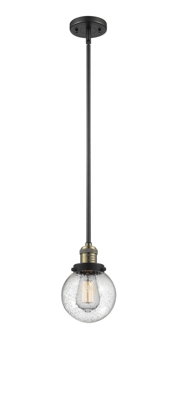 LED Mini Pendant by Innovations - Franklin Restoration Collection, Black Antique Brass Finish - 201S-BAB-G204-6-LED