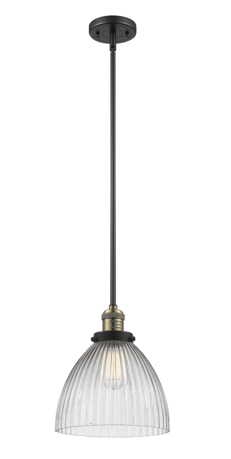 One Light Mini Pendant by Innovations - Franklin Restoration Collection, Black Antique Brass Finish - 201S-BAB-G222