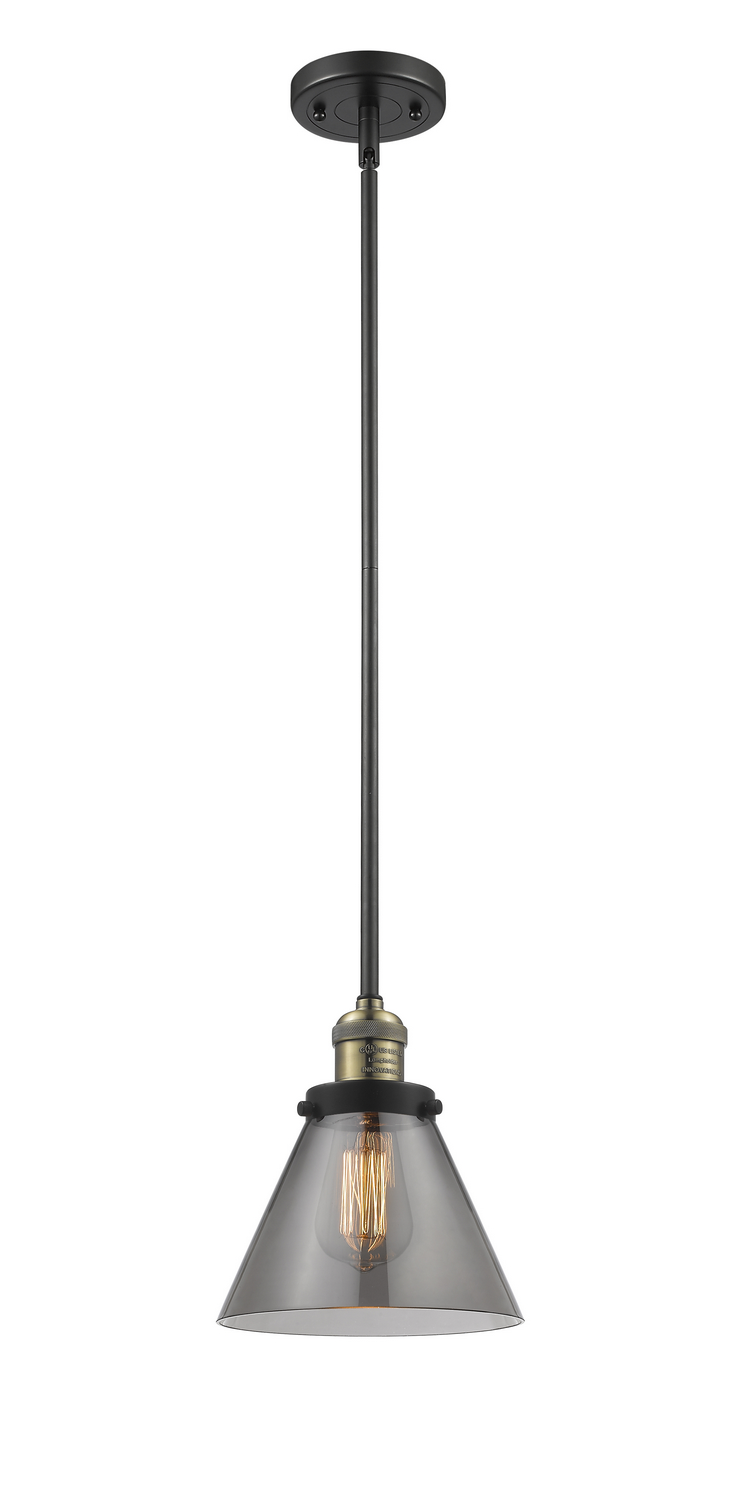 One Light Mini Pendant by Innovations - Franklin Restoration Collection, Black Antique Brass Finish - 201S-BAB-G43