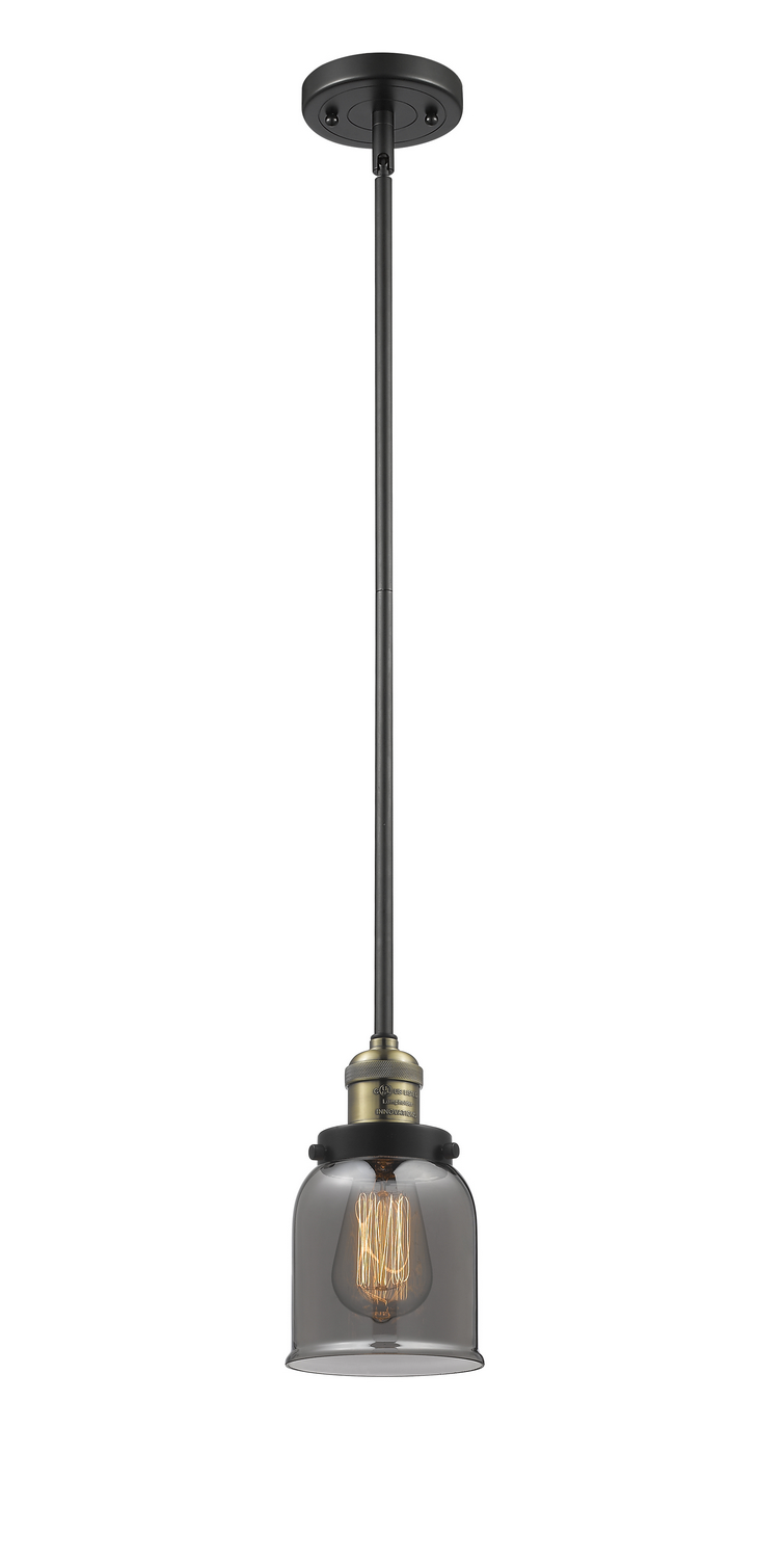 One Light Mini Pendant by Innovations - Franklin Restoration Collection, Black Antique Brass Finish - 201S-BAB-G53