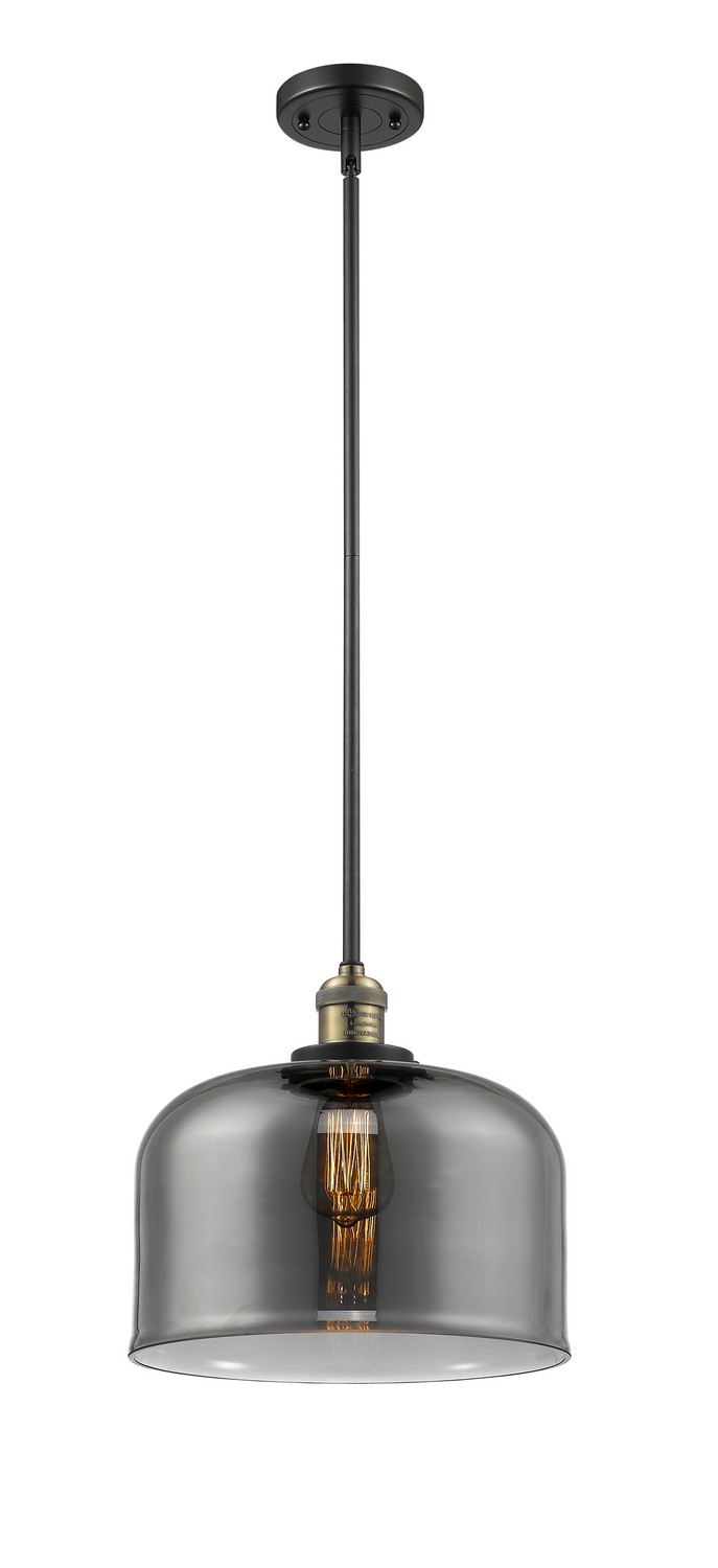 One Light Mini Pendant by Innovations - Franklin Restoration Collection, Black Antique Brass Finish - 201S-BAB-G73-L