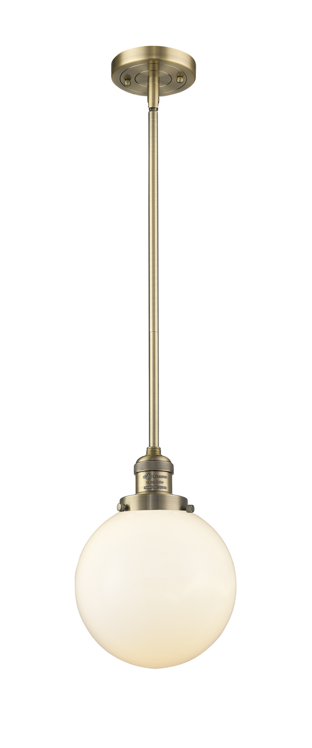 One Light Mini Pendant by Innovations - Franklin Restoration Collection, Brushed Brass Finish - 201S-BB-G201-8