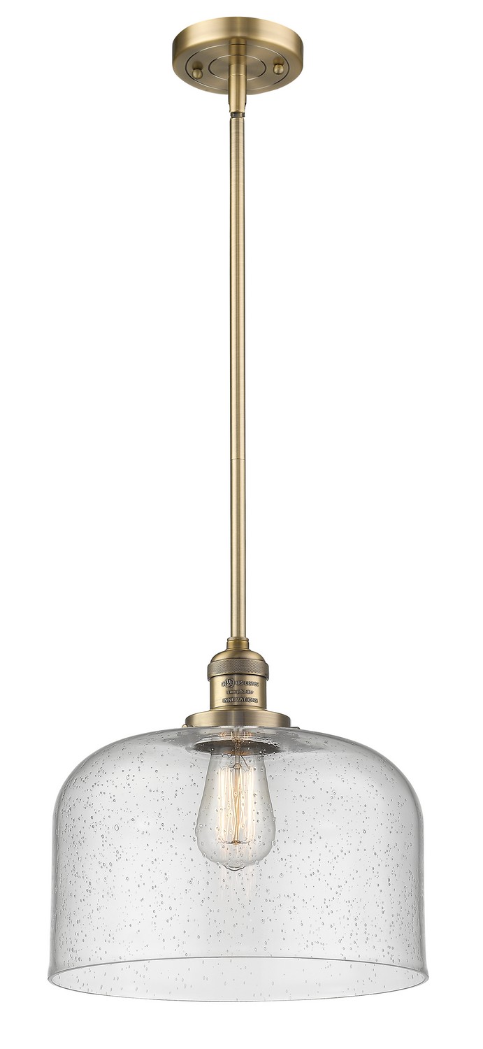 One Light Mini Pendant by Innovations - Franklin Restoration Collection, Brushed Brass Finish - 201S-BB-G74-L