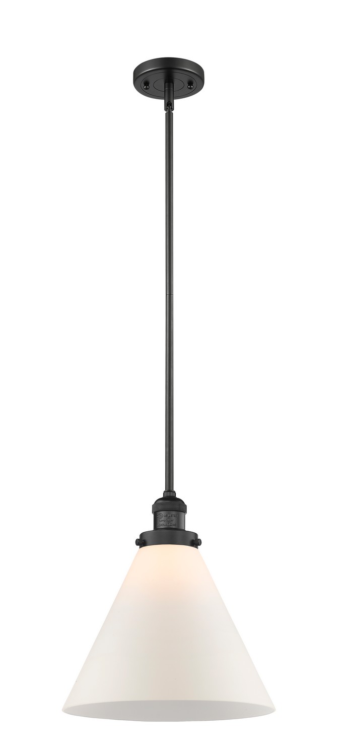 One Light Mini Pendant by Innovations - Franklin Restoration Collection, Matte Black Finish - 201S-BK-G41-L