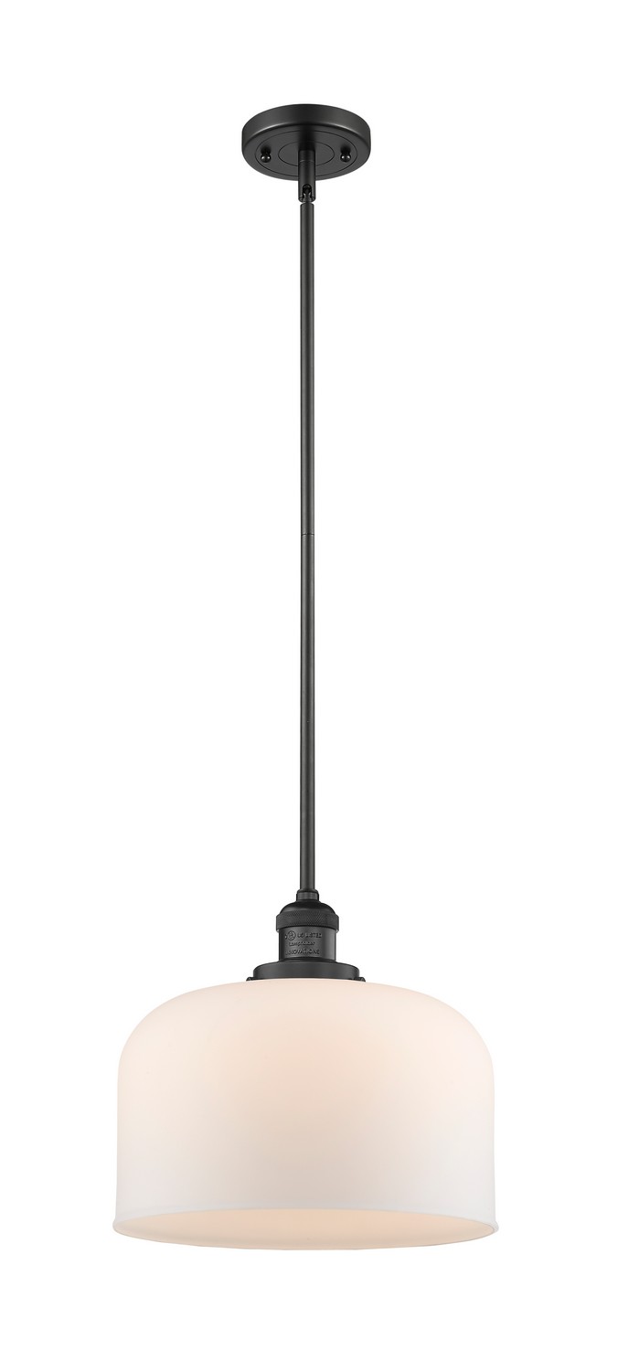 One Light Mini Pendant by Innovations - Franklin Restoration Collection, Matte Black Finish - 201S-BK-G71-L
